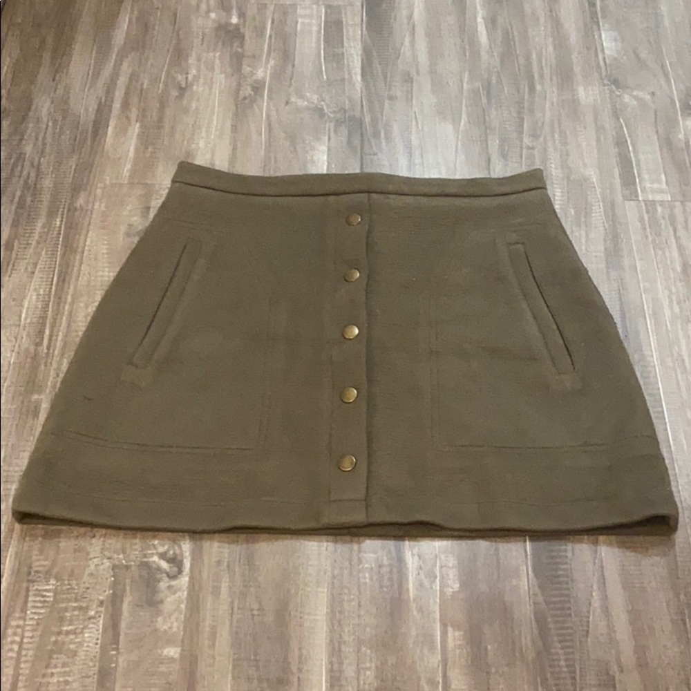 Green Suede Mini Skirt